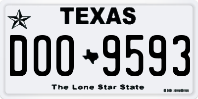 TX license plate DOO9593