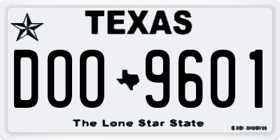 TX license plate DOO9601