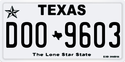 TX license plate DOO9603