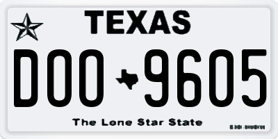 TX license plate DOO9605