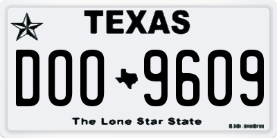 TX license plate DOO9609