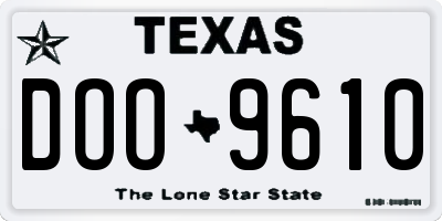 TX license plate DOO9610
