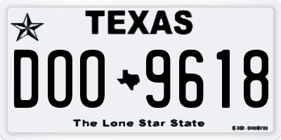 TX license plate DOO9618