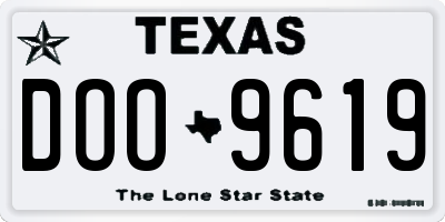TX license plate DOO9619