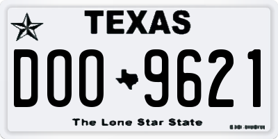 TX license plate DOO9621
