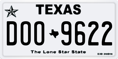 TX license plate DOO9622