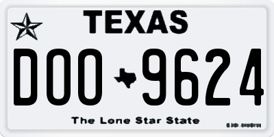 TX license plate DOO9624