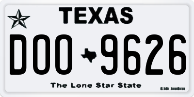 TX license plate DOO9626