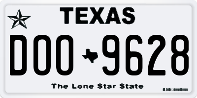 TX license plate DOO9628