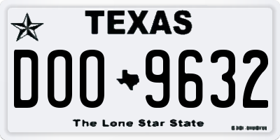TX license plate DOO9632