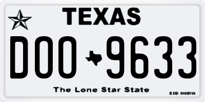 TX license plate DOO9633