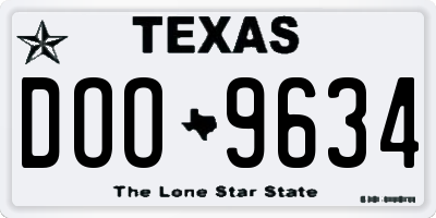 TX license plate DOO9634