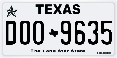 TX license plate DOO9635