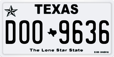TX license plate DOO9636
