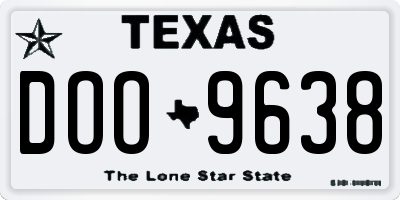 TX license plate DOO9638