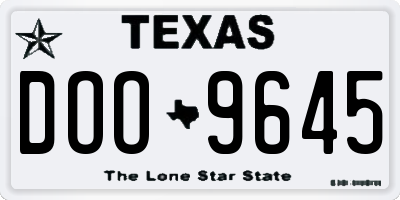 TX license plate DOO9645