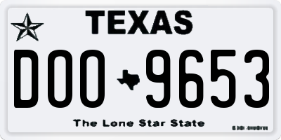 TX license plate DOO9653