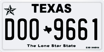 TX license plate DOO9661