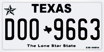 TX license plate DOO9663
