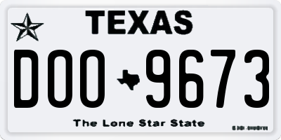 TX license plate DOO9673