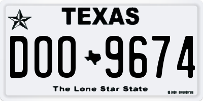 TX license plate DOO9674