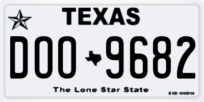 TX license plate DOO9682