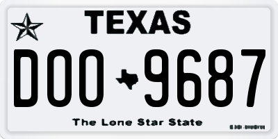 TX license plate DOO9687