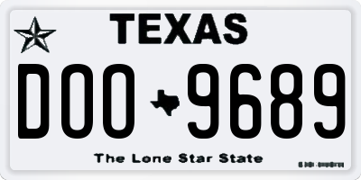 TX license plate DOO9689