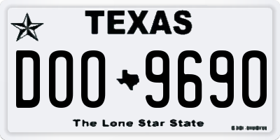 TX license plate DOO9690