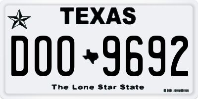 TX license plate DOO9692