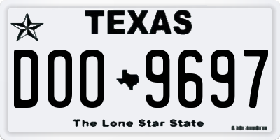 TX license plate DOO9697