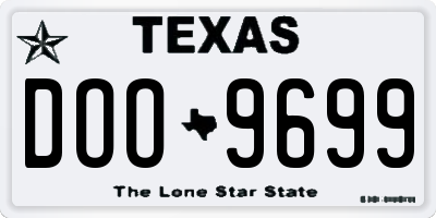 TX license plate DOO9699
