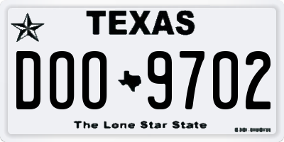 TX license plate DOO9702