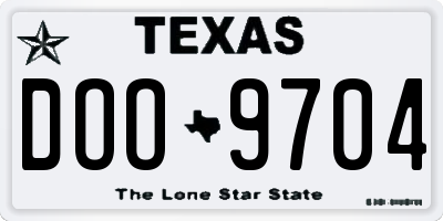 TX license plate DOO9704