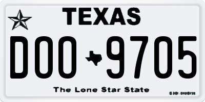 TX license plate DOO9705