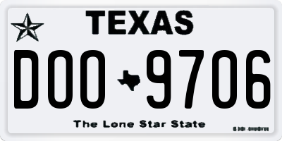 TX license plate DOO9706