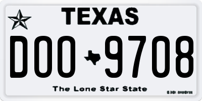 TX license plate DOO9708