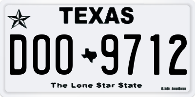 TX license plate DOO9712
