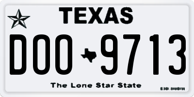 TX license plate DOO9713
