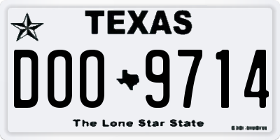 TX license plate DOO9714