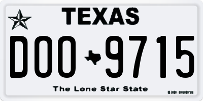 TX license plate DOO9715