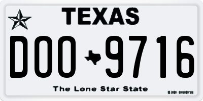 TX license plate DOO9716