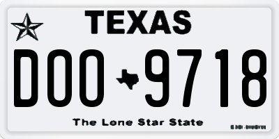 TX license plate DOO9718