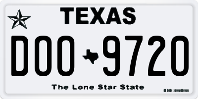 TX license plate DOO9720
