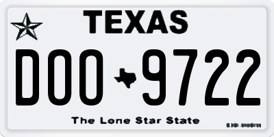 TX license plate DOO9722