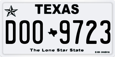 TX license plate DOO9723