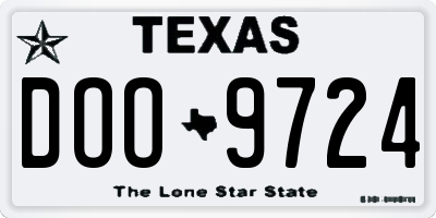 TX license plate DOO9724