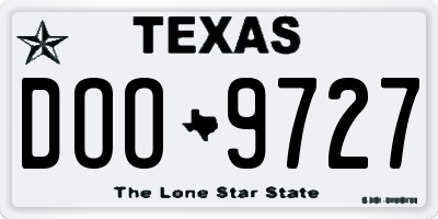 TX license plate DOO9727