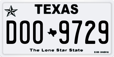 TX license plate DOO9729