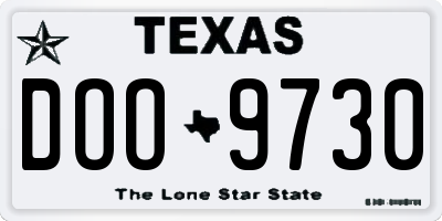 TX license plate DOO9730
